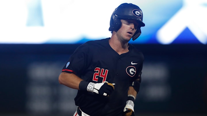 Georgia's Charlie Condon rounds the bases after hitting a home run during Game 3 of the Super NCAA Regional June 10 in Athens, Ga.