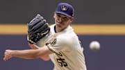 Milwaukee Brewers pitcher Hoby Milner (55) throws during the first inning of their game against the Texas Rangers Tuesday, June 25, 2024 at American Family Field in Milwaukee, Wisconsin.