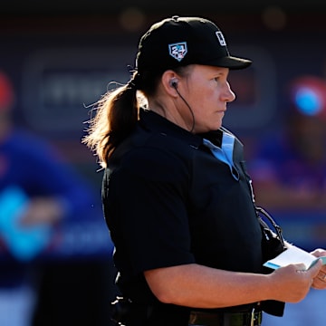 Jen Pawol will become the first woman to umpire a Major League Baseball game this weekend.