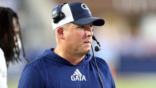 USC Trojans Lincoln Riley Georgia Southern Coach Clay Helton Los Angeles Memorial Coliseum Injury Updates Jahkeem Stewart