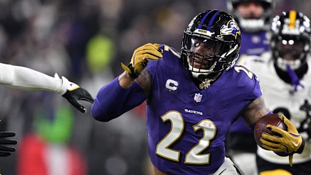 Former Alabama Crimson Tide running back Derrick Henry of the Baltimore Ravens.