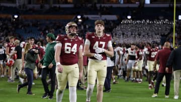Dec 30, 2023; Miami Gardens, FL, USA; Florida State Seminoles offensive lineman David Stickle (64)