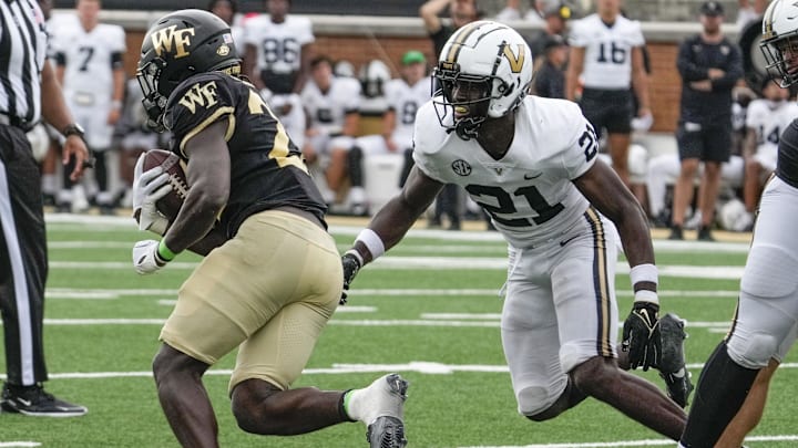 Sep 9, 2023; Winston-Salem, North Carolina, USA; Wake Forest Demon Deacons running back Demond