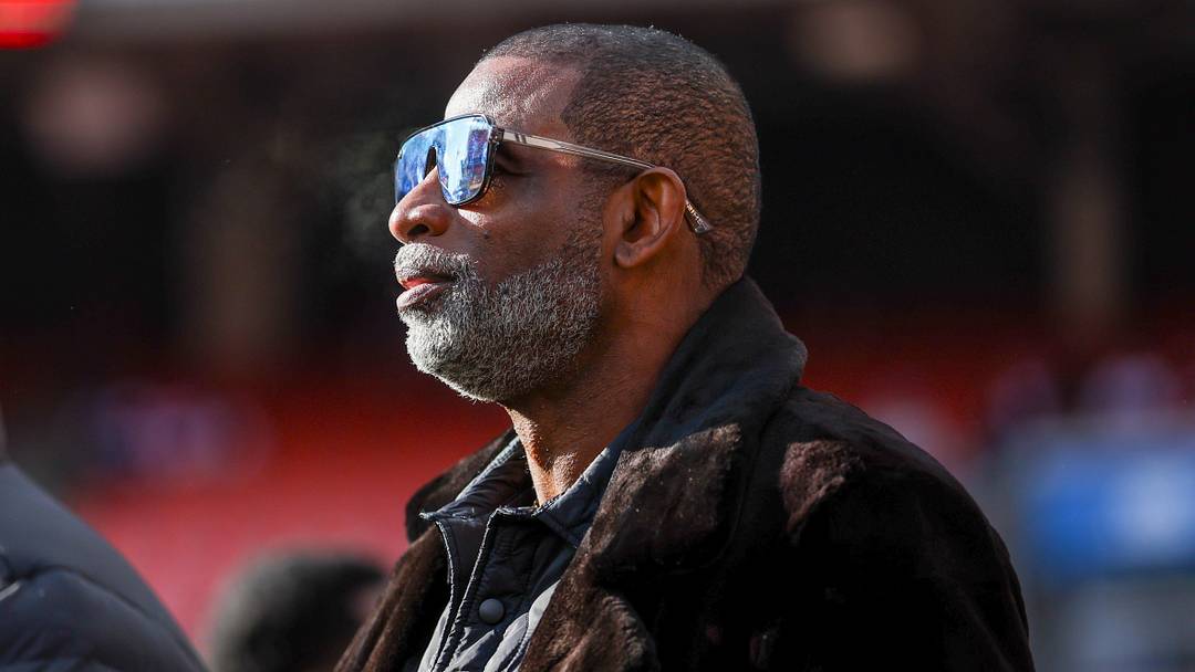 Dec 21, 2025; Cleveland, Ohio, USA;  Legendary  football and baseball player and father of Cleveland Browns quarterback Shedeur Sanders, Deion Sanders on the sidelines prior to a game against the Buffalo Bills at Huntington Bank Field. Credit: Scott Galvin-Imagn Images