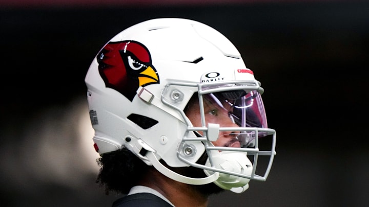 Arizona Cardinals quarterback Kyler Murray (1) practices during the team's training camp session at State Farm Stadium in Glendale on July 24, 2024.