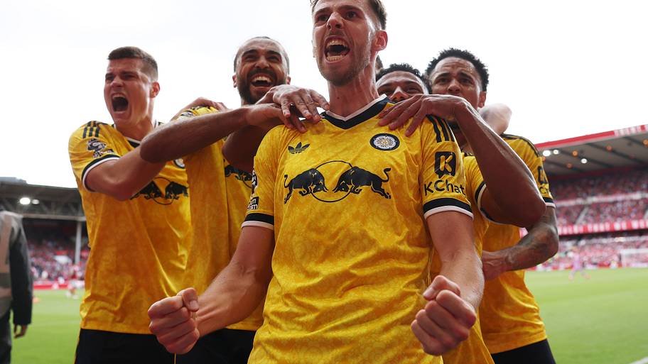 Anton Stach celebrating.
