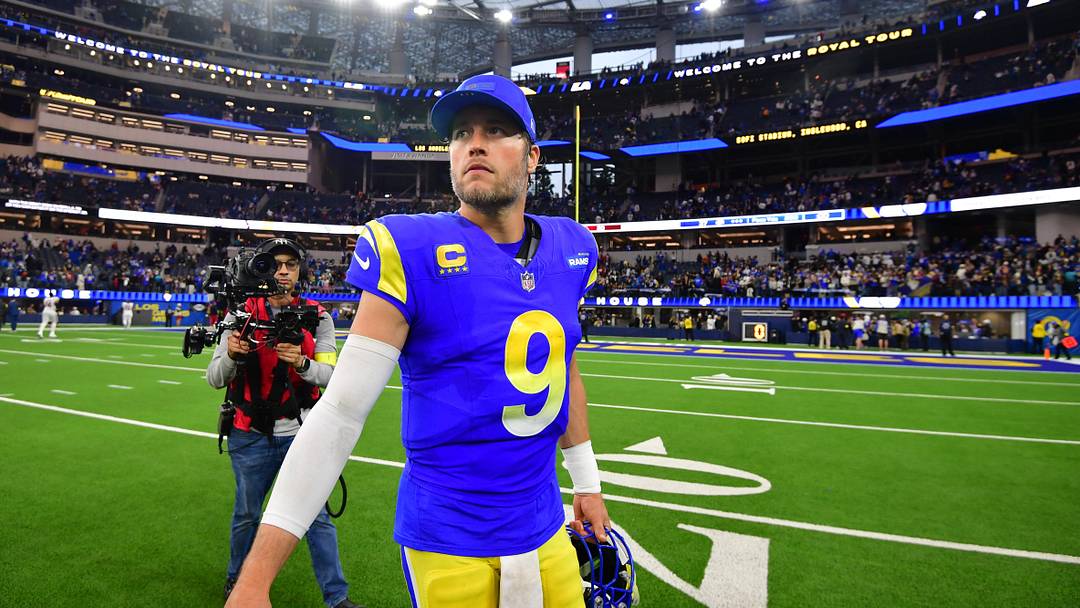 Rams QB Matthew Stafford following a Week 18 win over the Arizona Cardinals. Stafford was named the NFL's Most Valuable Player in 2025.