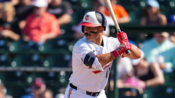 29-year-old rookie Mickey Gasper looks ready to hit in the major leagues.