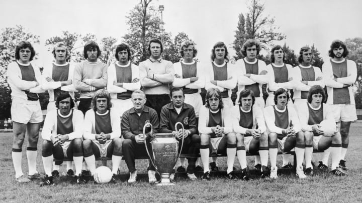 Heinz Schilcher, Bob Haarms, Arnold Muhren, Stephan Kovacs, Barry Hulshoff, Johnny Rep, Ger Kleton, Sjaak Swart, Piet Keizer, Arie Haan, Gerrie Muhren, Jan Mulder, Johan Neeskens, Heinz Stuy, Ruud Krol, Sies Wever, Horst Blankenburg, Johan Cruyff, Wim Suurbier