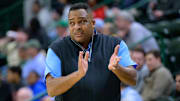 Jan 11, 2024; New Orleans, Louisiana, USA; Tulane Green Wave head coach Ron Hunter reacts during the first half against the Florida Atlantic Owls at Avron B. Fogelman Arena in Devlin Fieldhouse