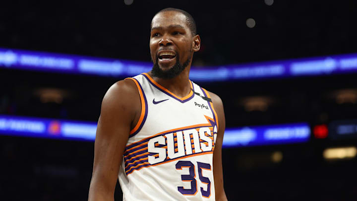 Phoenix Suns forward Kevin Durant during an October 28 game against the Los Angeles Lakers at Footprint Center. 
