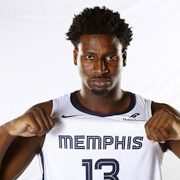 Sep 30, 2024; Memphis, TN, USA; Memphis Grizzlies forward Jaren Jackson Jr. (13) during media day at FedEx Forum. Mandatory Credit: Petre Thomas-Imagn Images