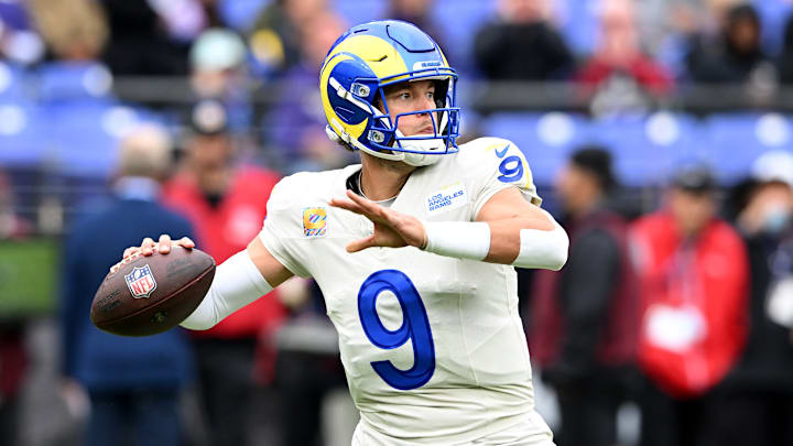 Rams quarterback Matthew Stafford threw for 182 yards and five touchdowns against the Jaguars on Sunday. 