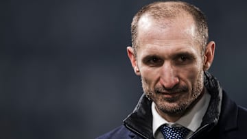 Giorgio Chiellini of Juventus FC looks on prior to the UEFA... Giorgio Chiellini of Juventus FC looks on prior to the UEFA...