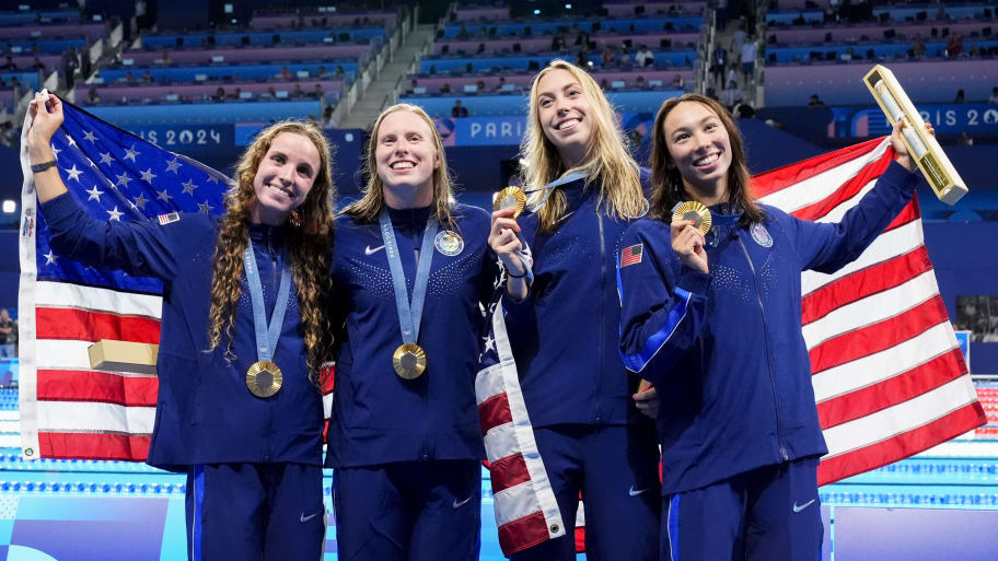 Smith, King, Walsh and Huske nabbed another gold for Team USA in the 4X100 medley relay on Sunday.