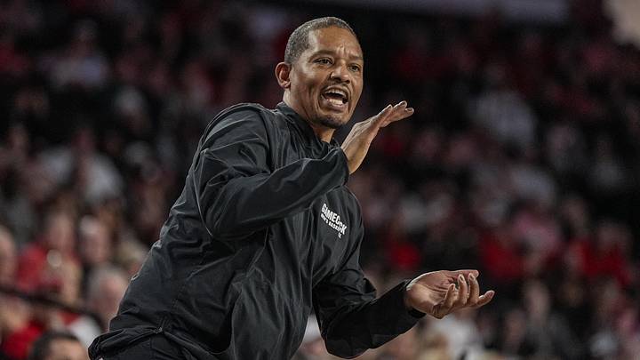 Feb 28, 2026; Athens, Georgia, USA; South Carolina Gamecocks head coach Lamont Paris reacts on the sideline during the game against the Georgia Bulldogs during the second half at Stegeman Coliseum. Mandatory Credit: Dale Zanine-Imagn Images