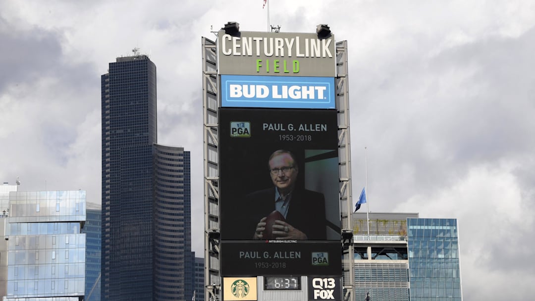 A moment of silence is observed in the memory of Seattle Seahawks owner Paul Allen.
