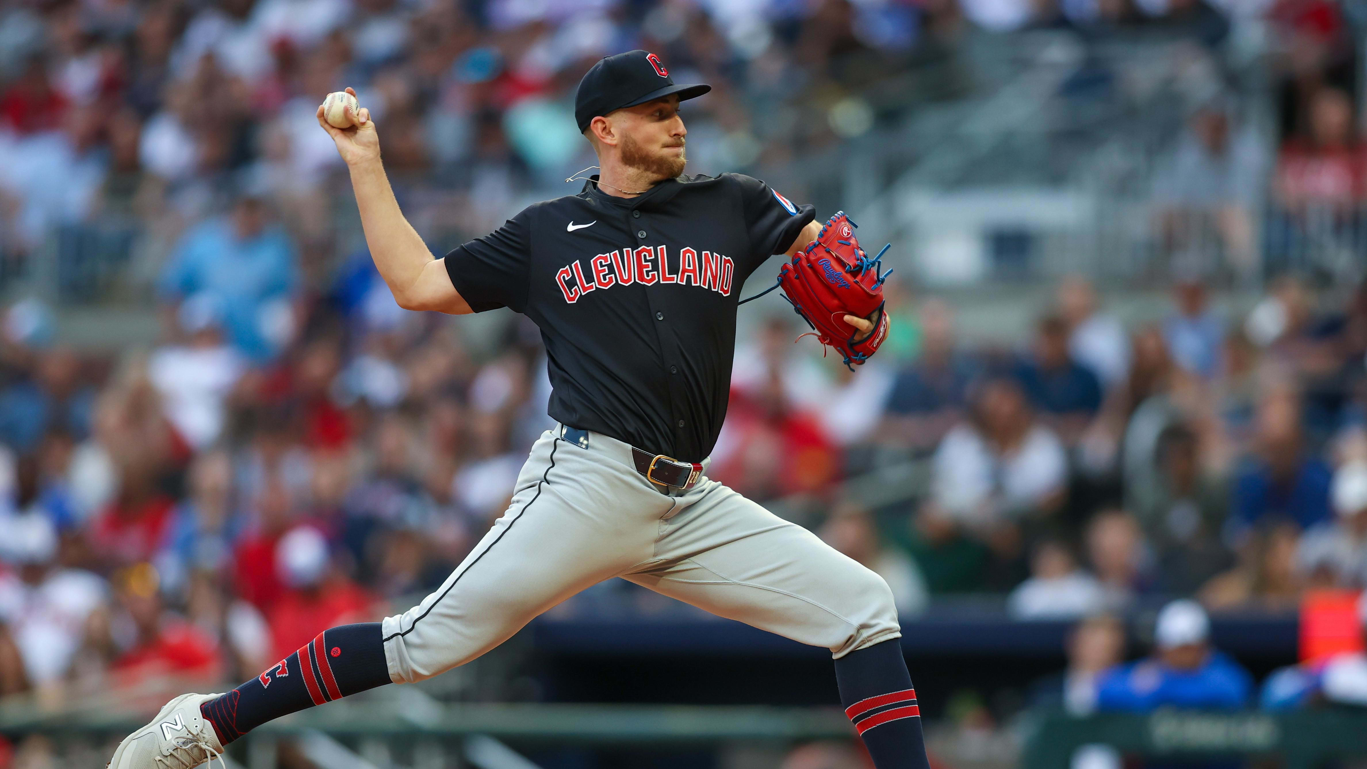 Cleveland Guardians starting pitcher Tanner Bibee threw seven scoreless innings tonight, allowing only two Atlanta Braves hits. 