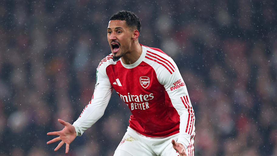 William Saliba trying to get his point across.