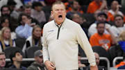 Mar 23, 2025; Milwaukee, WI, USA;  Illinois Fighting Illini head coach Brad Underwood reacts during the first half in the second round of the NCAA Tournament against the Kentucky Wildcats at Fiserv Forum. Mandatory Credit: Jeff Hanisch-Imagn Images