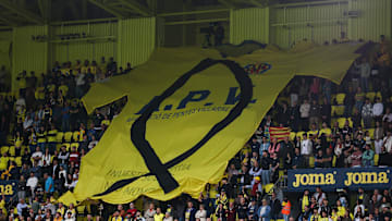 Villarreal CF supporters displayed a tifo honoring victims of Spain's flash floods in the match against Deportivo Alaves - La Liga EA Sports