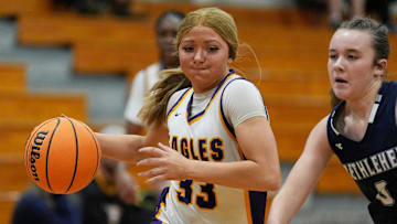 Athens Christian's Josi Vaughn (33) drives down the court to set up a shot during a GHSA girls basketball against Bethlehem Christian in Athens, Ga., on Thursday, Jan. 9, 2025. Athens Christian won 78-24.