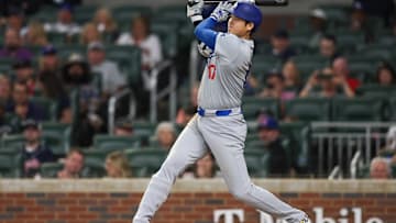 Shohei Ohtani drives in a run