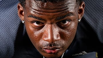 Warren Central defensive lineman Tyrone Burrus poses for a photo Tuesday, July 30, 2024, at Decatur Central High School in Indianapolis.