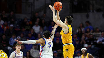 Missouri Tigers forward Caleb Grill (31) rises for a 3-pointer, in a game versus the Florida Gators this season.