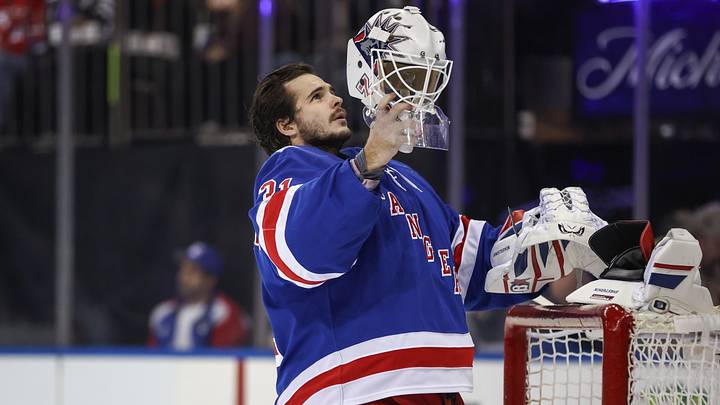 Mar 31, 2026; New York, New York, USA; New York Rangers goaltender Igor Shesterkin (31) takes to the ice for the start of the game against the New Jersey Devils at Madison Square Garden. Mandatory Credit: Wendell Cruz-Imagn Images Mar 31, 2026; New York, New York, USA; New York Rangers goaltender Igor Shesterkin (31) takes to the ice for the start of the game against the New Jersey Devils at Madison Square Garden. Mandatory Credit: Wendell Cruz-Imagn Images