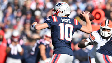 Bet the OVER on Drake Maye's passing yards total against the Falcons in Week 9.