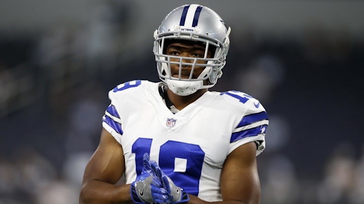 Aug 21, 2021; Arlington, Texas, USA; Dallas Cowboys wide receiver Amari Cooper (19) on the field before the game against the Houston Texans at AT&T Stadium.