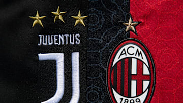 The Juventus and AC Milan Club Badges