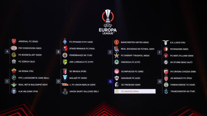 Europa League teve seus grupos sorteados na manhã desta sexta-feira, 26 de agosto