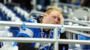 Detroit Lions fans react after the 45-31 loss to the Washington Commanders in the NFC divisional round playoff 