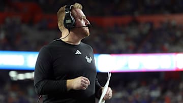 Sep 6, 2025; Gainesville, Florida, USA; South Florida Bulls head coach Alex Golesh against the Florida Gators during the second half at Ben Hill Griffin Stadium. Mandatory Credit: Kim Klement Neitzel-Imagn Images