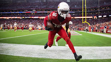 Arizona Cardinals wide receiver Marvin Harrison Jr. catches a touchdown pass against the San Francisco 49ers.