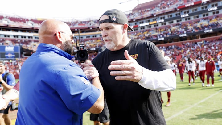 The Washington Commanders head coach Dan Quinn and New York Giants head coach Brian Daboll. The Washington Commanders head coach Dan Quinn and New York Giants head coach Brian Daboll.