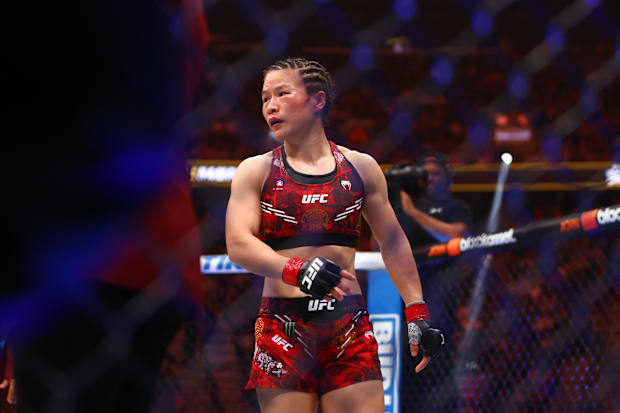 Zhang Weili during UFC 300 at T-Mobile Arena. 