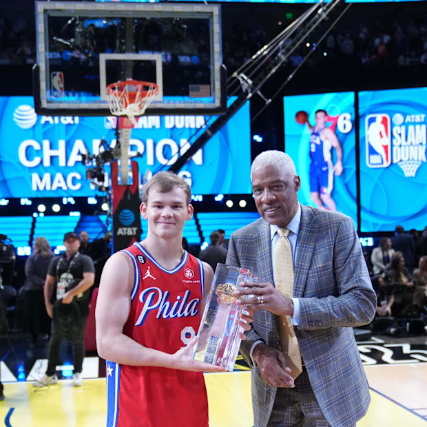 NBA Legend Julius Erving Posts 76ers Lakers Kareem Abdul Jabbar Photo