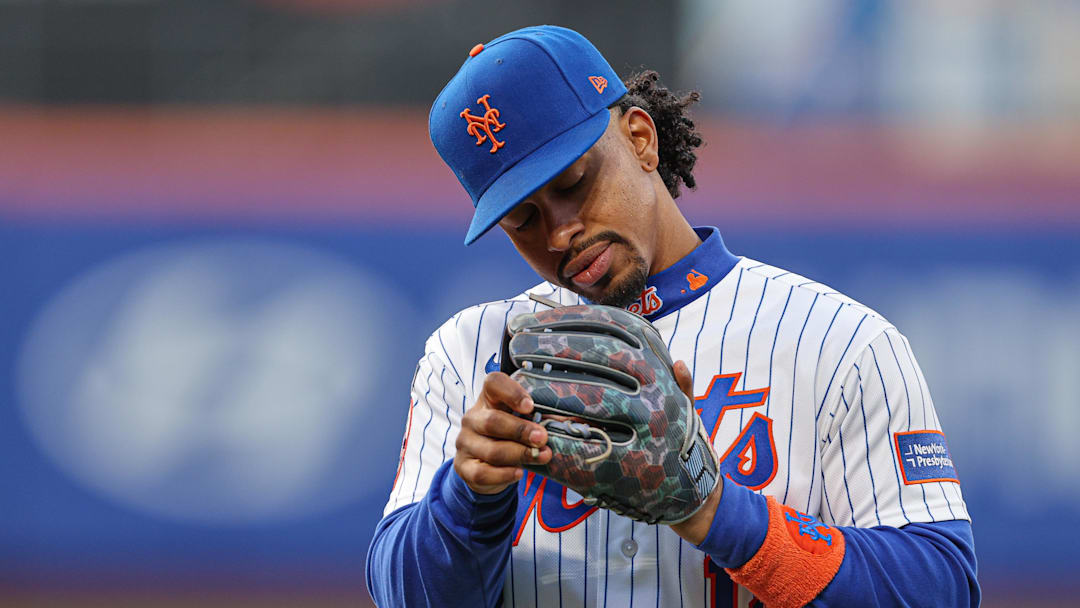 Apr 9, 2026; New York City, New York, USA; New York Mets shortstop Francisco Lindor (12) on the field before the game against the Arizona Diamondbacks at Citi Field. Mandatory Credit: Vincent Carchietta-Imagn Images