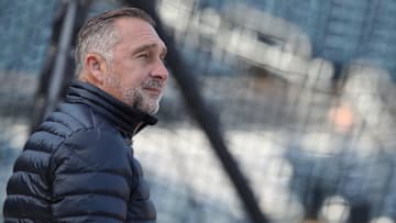 Apr 7, 2025; Pittsburgh, Pennsylvania, USA;  St. Louis Cardinals President of Baseball Operations John Mozeliak looks on at the batting cage before the game against the Pittsburgh Pirates at PNC Park. Mandatory Credit: Charles LeClaire-Imagn Images