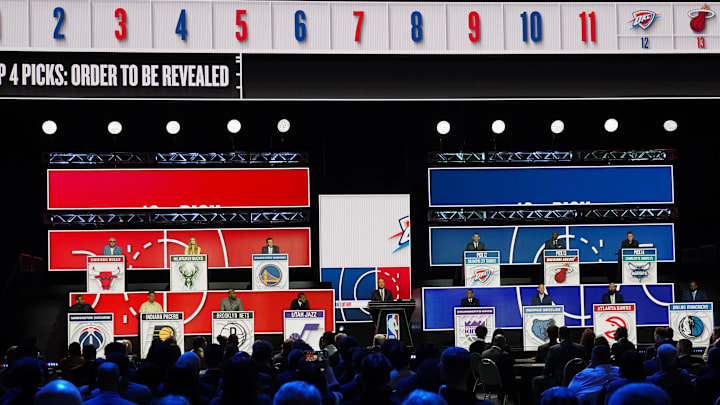 May 10, 2026; Chicago, IL, USA; A general view during the 2026 NBA Draft Lottery at Navy Pier. Mandatory Credit: David Banks-Imagn Images