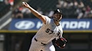 Chicago White Sox starting pitcher Adrian Houser (57) throws against the San Francisco Giants at Rate Field. 