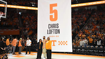 Chris Lofton poses for a photo with his family during a game between the Tennessee Vols and the Kentucky Wildcats, in Thompson-Boling Arena, in Knoxville, Tenn., Saturday, Jan. 14, 2023.

Volskentucky0114 1367
