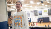 Eighth-grade Lady Vols basketball commit Finley Chastain poses for a portrait in Farragut, Tenn. on Friday, Feb. 17, 2023.

Kns Vols Bama Hoops