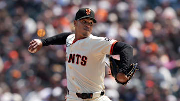 May 3, 2025; San Francisco, California, USA; San Francisco Giants relief pitcher Randy Rodriguez (73) throws a pitch against the Colorado Rockies during the sixth inning at Oracle Park. Mandatory Credit: Darren Yamashita-Imagn Images