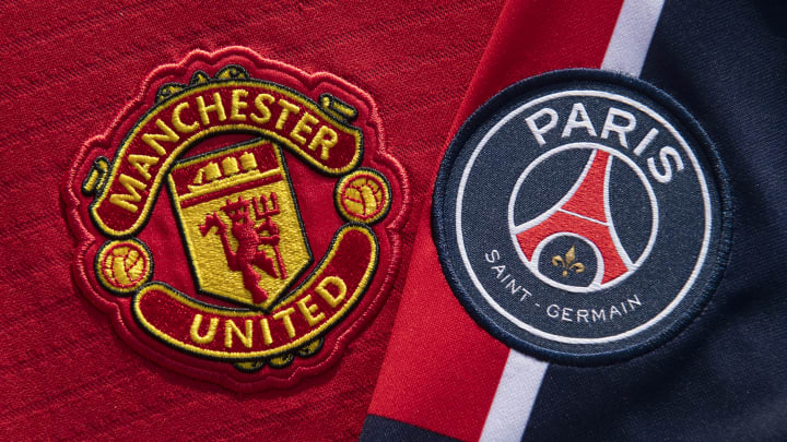 The Manchester United and Paris Saint-Germain Club Badges