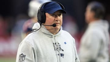Dec 15, 2024; Glendale, Arizona, USA; New England Patriots offensive coordinator Alex Van Pelt against the Arizona Cardinals at State Farm Stadium. Mandatory Credit: Mark J. Rebilas-Imagn Images