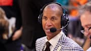 Nov 26, 2024; Phoenix, Arizona, USA; NBA on TNT television analyst Reggie Miller during the Los Angeles Lakers against the Phoenix Suns during an NBA Cup game at Footprint Center. Mandatory Credit: Mark J. Rebilas-Imagn Images